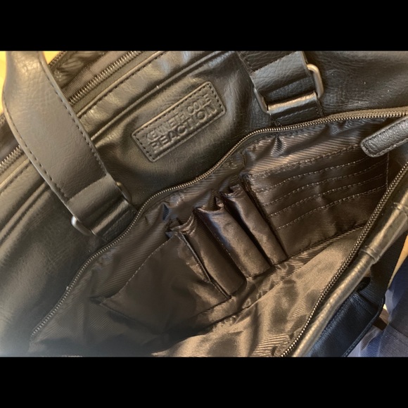 Kenneth Cole Black Leather Briefcase - Picture 2 of 8